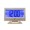 Sound Sensor Light Up LCD Digital Table Alarm Clock Calendar Temperature Display