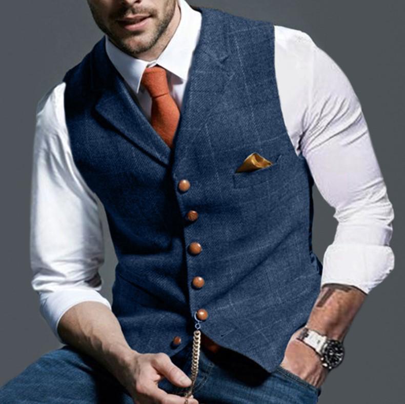 

Men s Slim Plaid Casual Vest - 2026 Spring/Autumn Collection Triple Extra Large