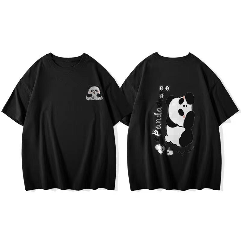 Women's Short Sleeve T-Shirt Summer Fashion Panda Printing Cotton T-Shirt Casual Loose Design Tops Kawaii Kpop Japanese Y2k