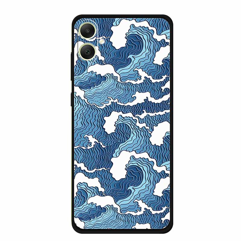 3D Emboss Case For Samsung Galaxy A06 M06 F06 A05 M05 F05 Phone Case A 06 M 05 Flower Black Silicone Soft Back Cover Coque Funda