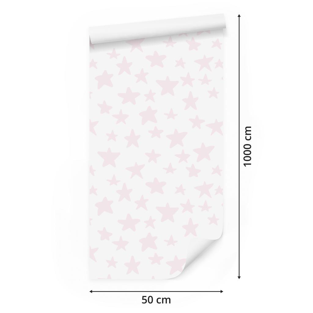 Pink Stars Wallpaper for Living Room and Bedroom 50x1000