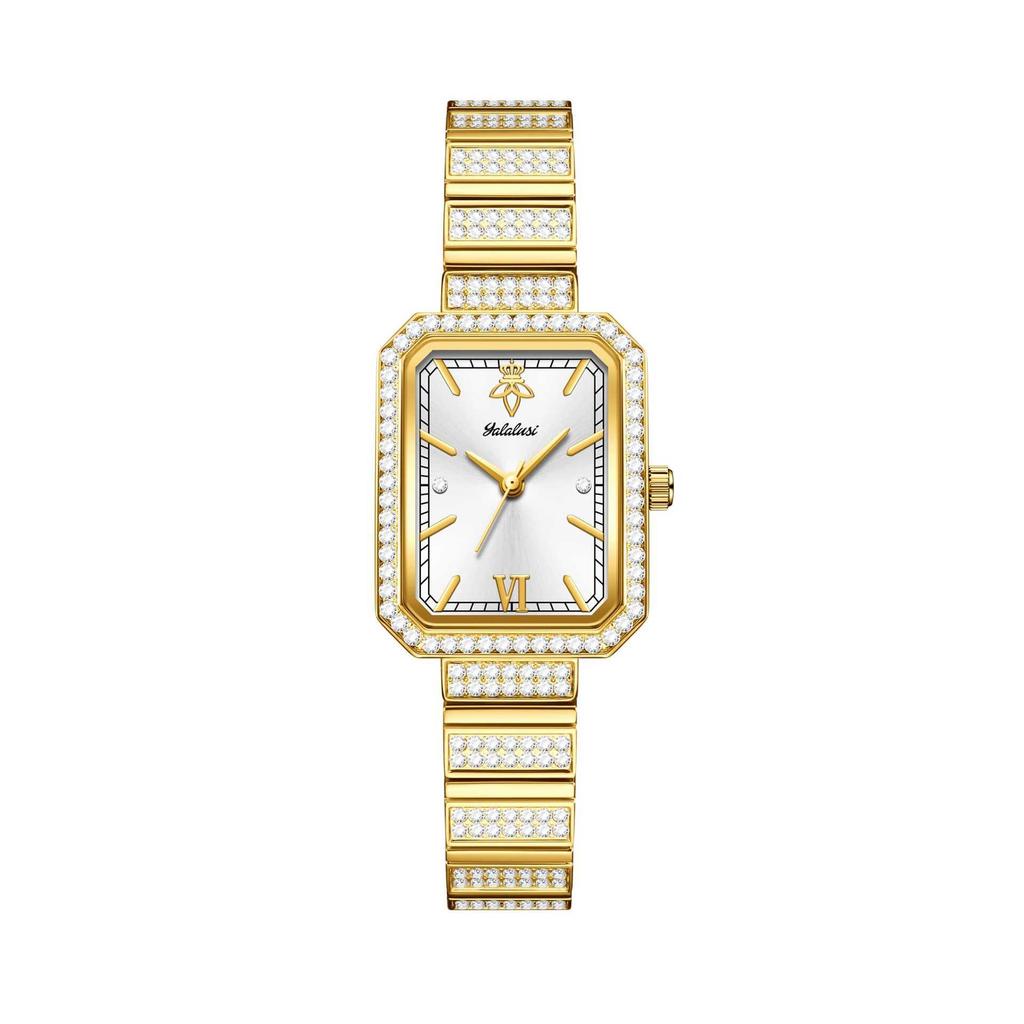 Fashion Womens Diamond Bracelet Watches Square Dial Waterproof Quartz Watch for Ladies