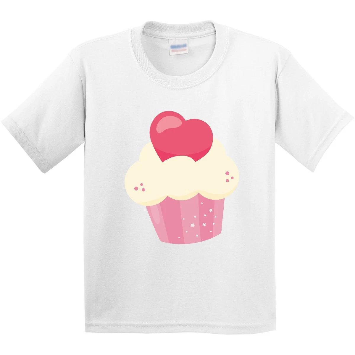 Inktastic Pink Cupcake, Pink Muffin, Cupcake Icing, Hearts Youth T-Shirt Vanilla 120