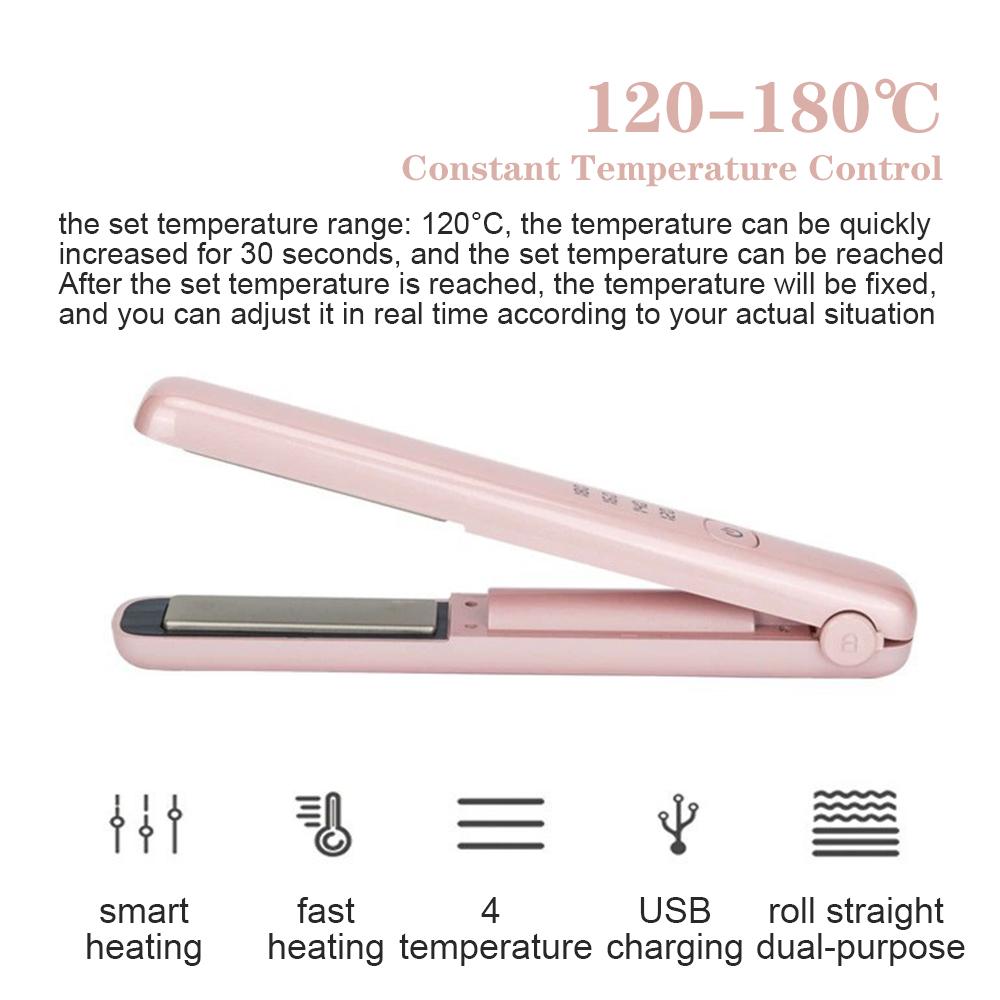 Tiny Hair Straightener Curling Iron Ceramic Straightening Styling Tool Beard Straightener Instant Heating For Dry Hair