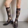 Ruffle Lolita JK Mid-Calf Socks Mid-Calf and Long Net Socks Flower Leg Warmers Transparent Hollow Out Lace Silk Hosiery