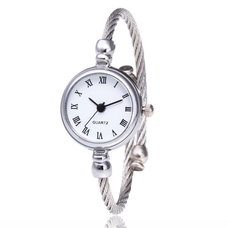 New Fashion Women Watches Simple Silver Elegant Small Bracelet Female Clock Watch Women Roman Dial Retro Ladies Wristwatch Women