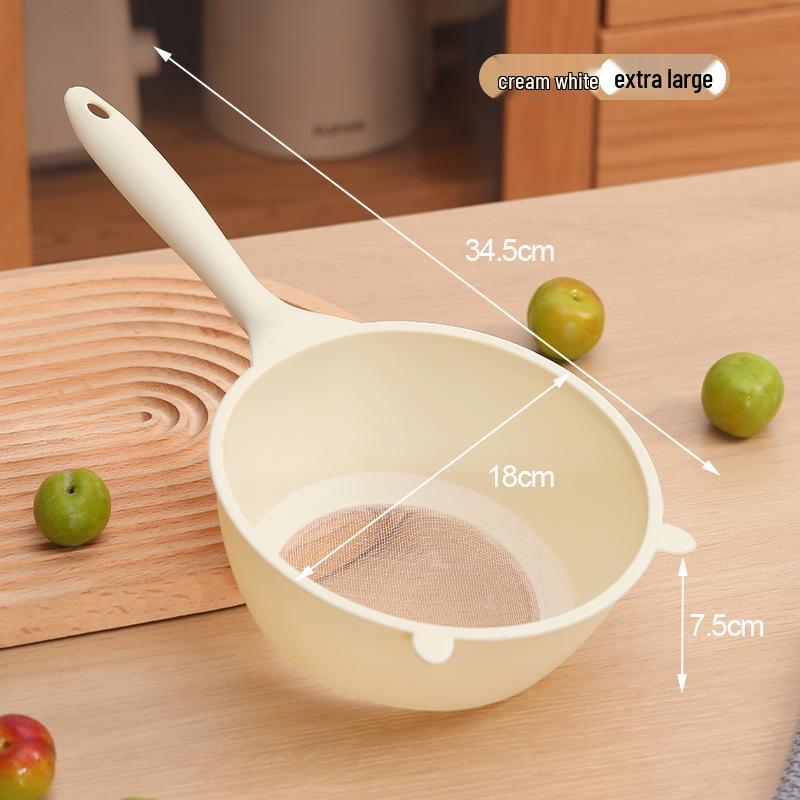 Multi-Functional Rice Washer & Colander: Hands-Free Kitchen Basin for Washing Rice, Fruits, Vegetables, with Spoon & Soy Milk Dregs Filter.