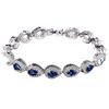 Vintage Teardrop CZ Chain & Link Bracelet Red Women's Zircon Waterdrop Custom Color CZ Stone Silver/Gold Plated Gift for Women