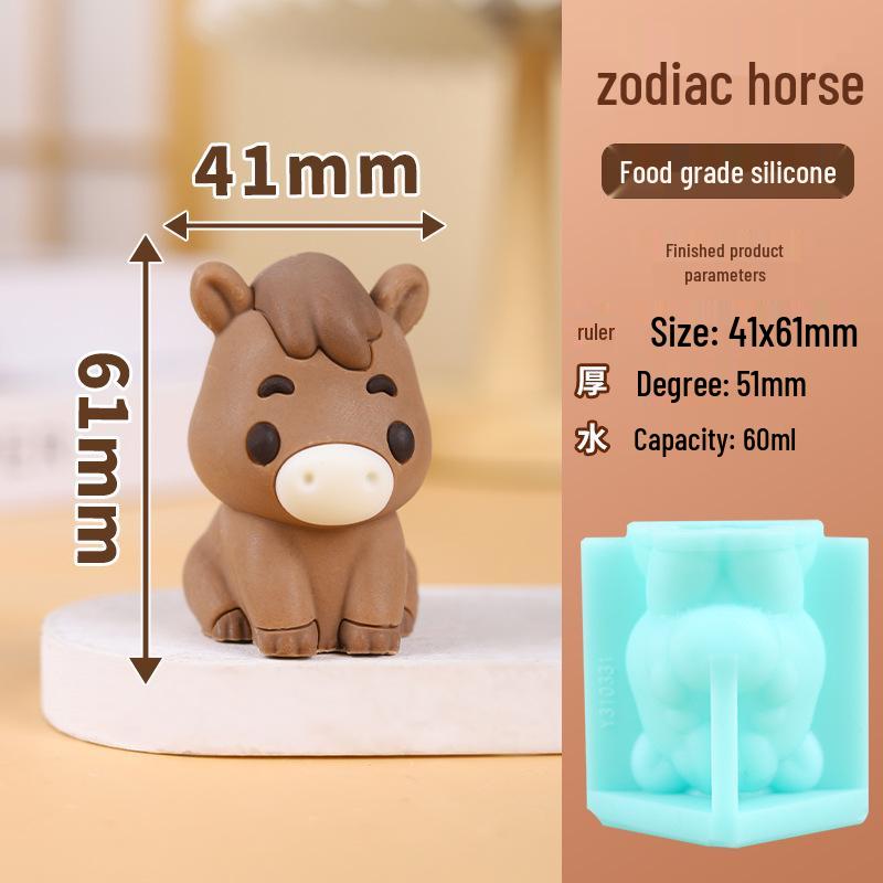 **Chinese Zodiac Silicone Molds: 3D Cartoon Chocolate & Cake Decorating Set**