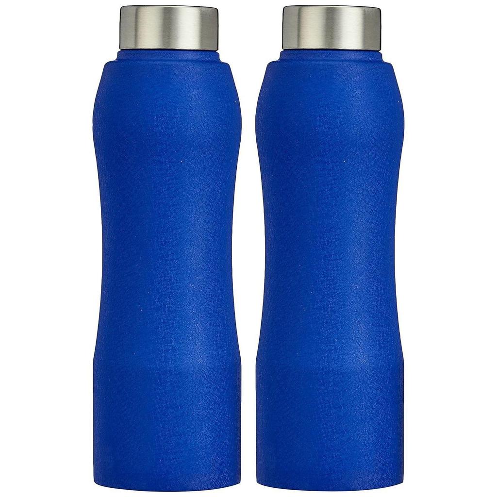 Stainless Steel Water Bottle with Hand Grip and Sipper, Set of 2 | Leak-Proof  | 1000 Ml (Blue)