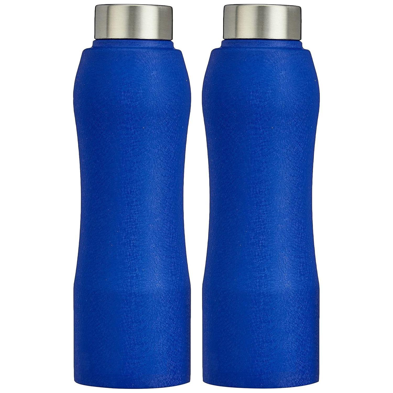 

Stainless Steel Water Bottle with Hand Grip and Sipper, Set of 2 | Leak-Proof | 1000 ml (Blue)