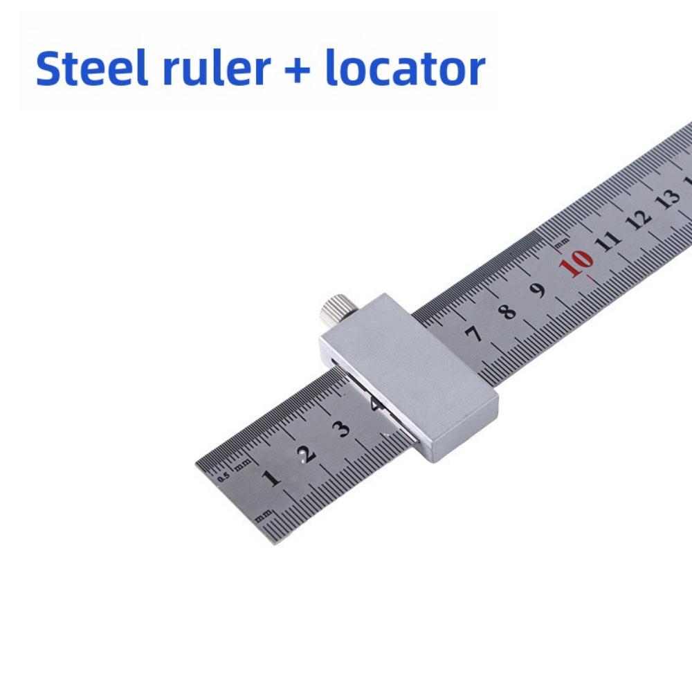 Stainless Steel Ruler Positioning Block 15/20/30/40cm Steel Ruler Scribing Limiter for Woodworking