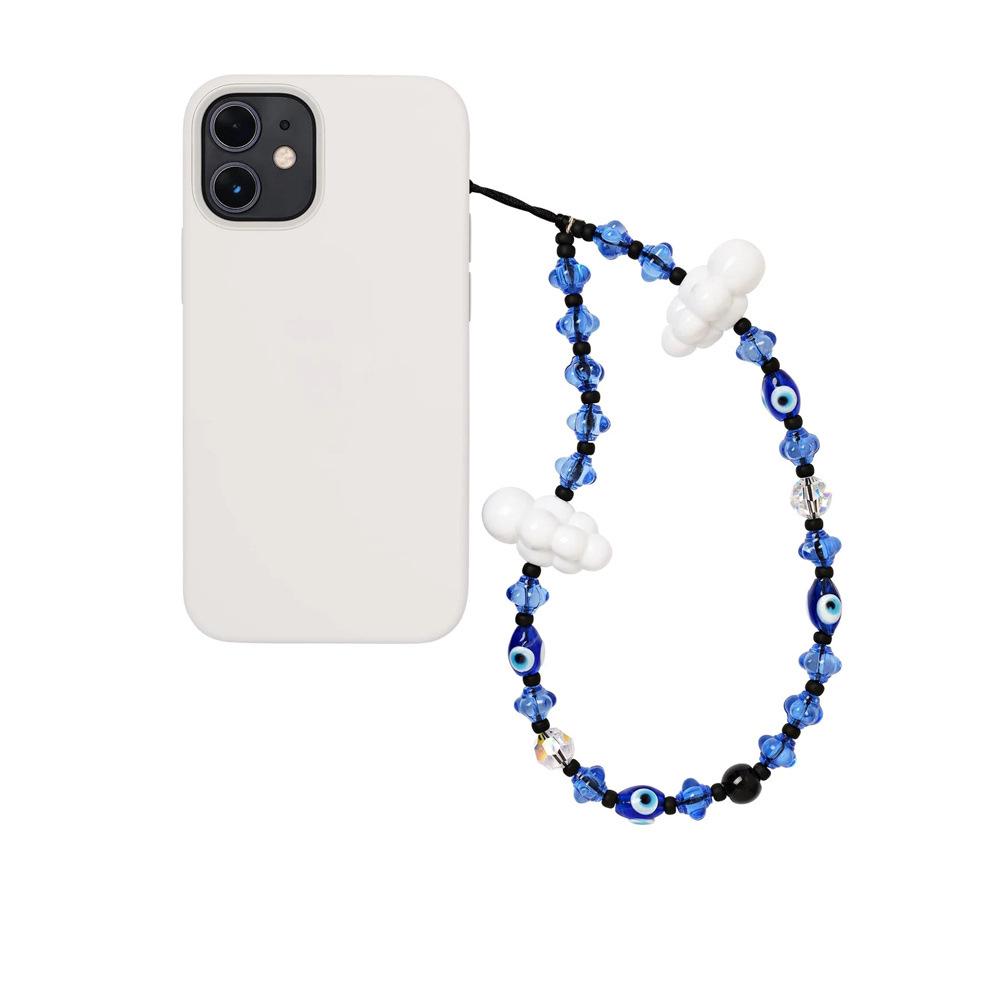 KKBEAD Sky & Clouds Turkish Evil Eye Beaded Anti-Lost Phone Chain for Girls, Ins Style