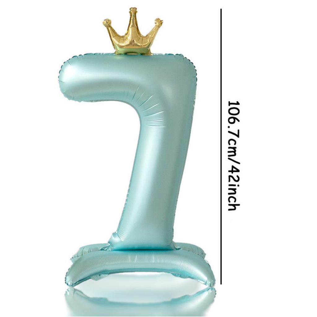42inch 0-9 Blue Crown Number Balloons Princess Theme Happy Birthday Party Kids Adult Decor Baby Shower Globos Anniversary Decor
