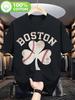Retro Boston Themed T-shirt with Four Season Universal Short Sleeved Top, Ready To Wear 100% Cotton Men's Shirt - Ideal Gift ...