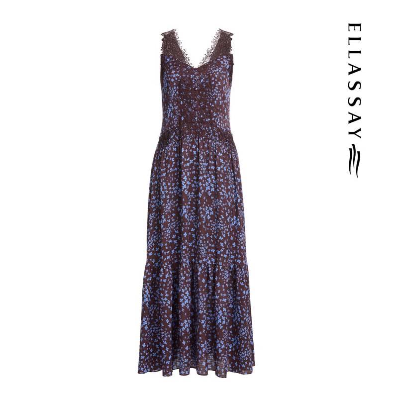 ELLASSAY Deconstructed Elegant Deep V-neck Mid-length Dress