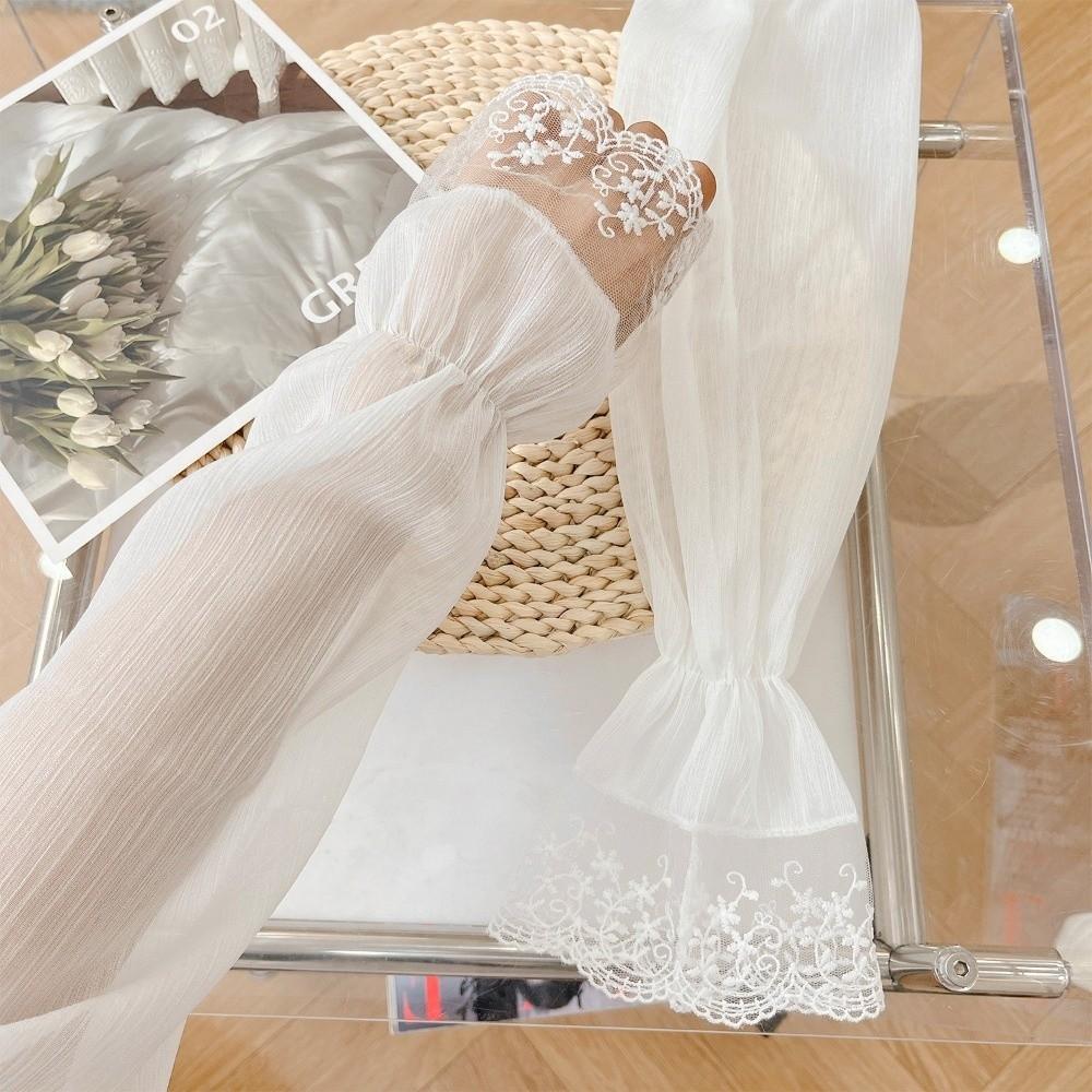 Anti-UV Driving Gloves Breathable Floral Lace Gloves Fashion Sun Sleeves