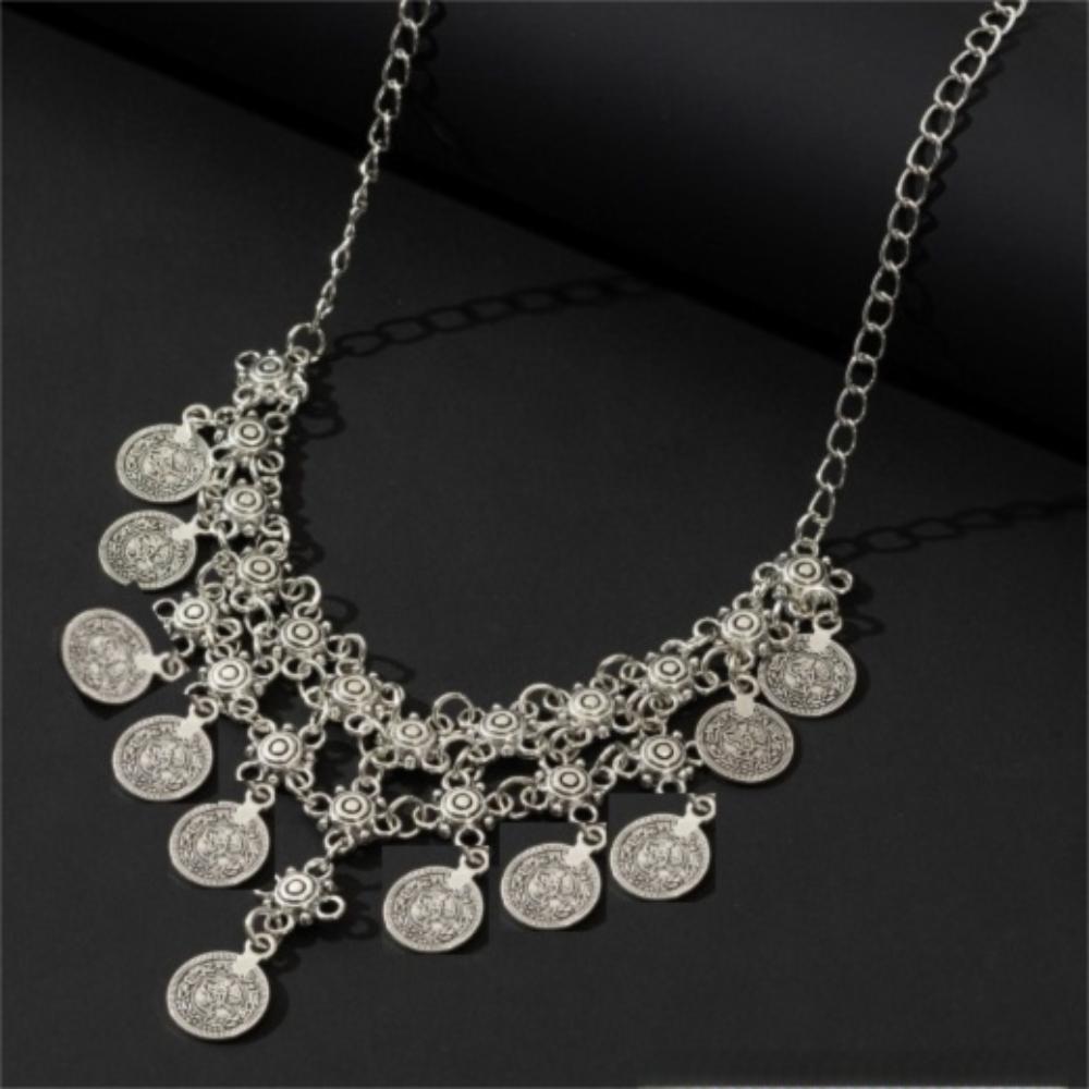 Bohemian Style Coin Necklace Versatile Ethnic Charms Necklace Statement Necklace For Women