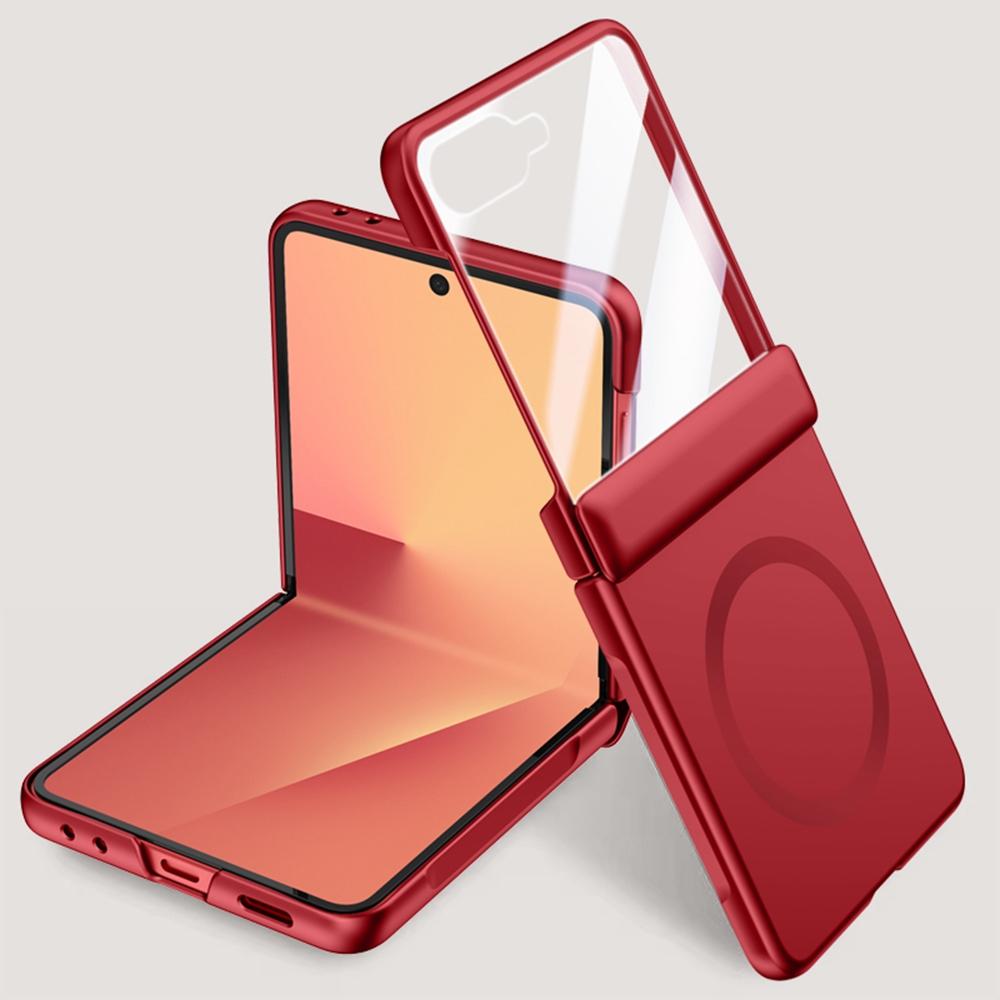För Samsung Galaxy Z Flip7 5G Magnetiskt Skal Hårt PC Telefonskal med Bakre Liten Skärmskydd