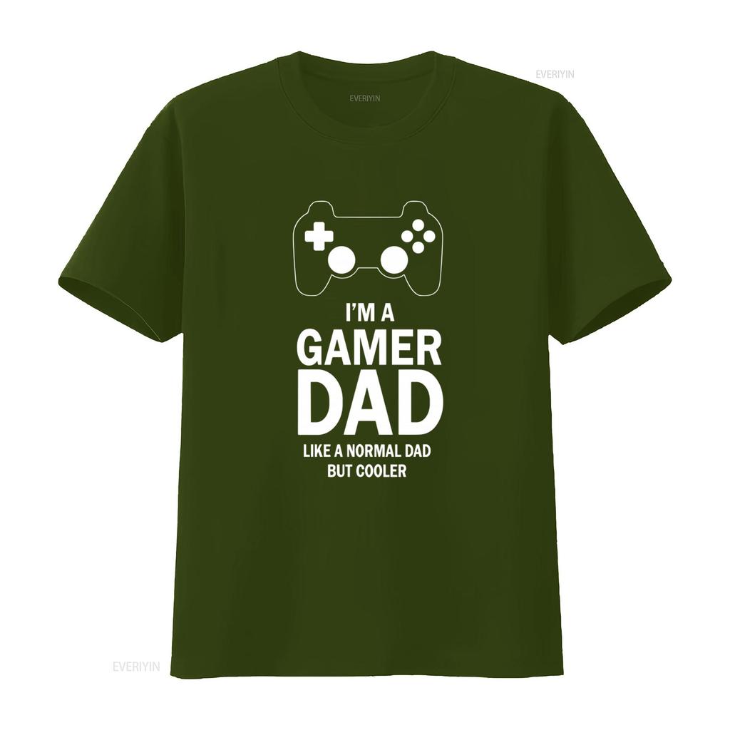 Gamer Dad T Shirt Im A Like Normal But Cooler Mens Fathers Day  vintage Washed Versatile graphic Top For Everyday Wear