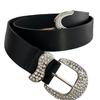 Women's Black Retro Rhinestone Waist Belt for Jeans & Dresses