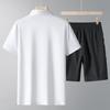 Middle Aged And Elderly Sports Suit Men's Casual Ice Silk Short Sleeved Men's Two-piece Set
