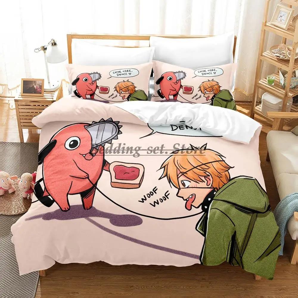 Chainsaw Man Pochita Bedding Set Single Twin Full Queen King Size Bed Set Aldult Kid Bedroom Duvetcover Sets SPY×FAMILY