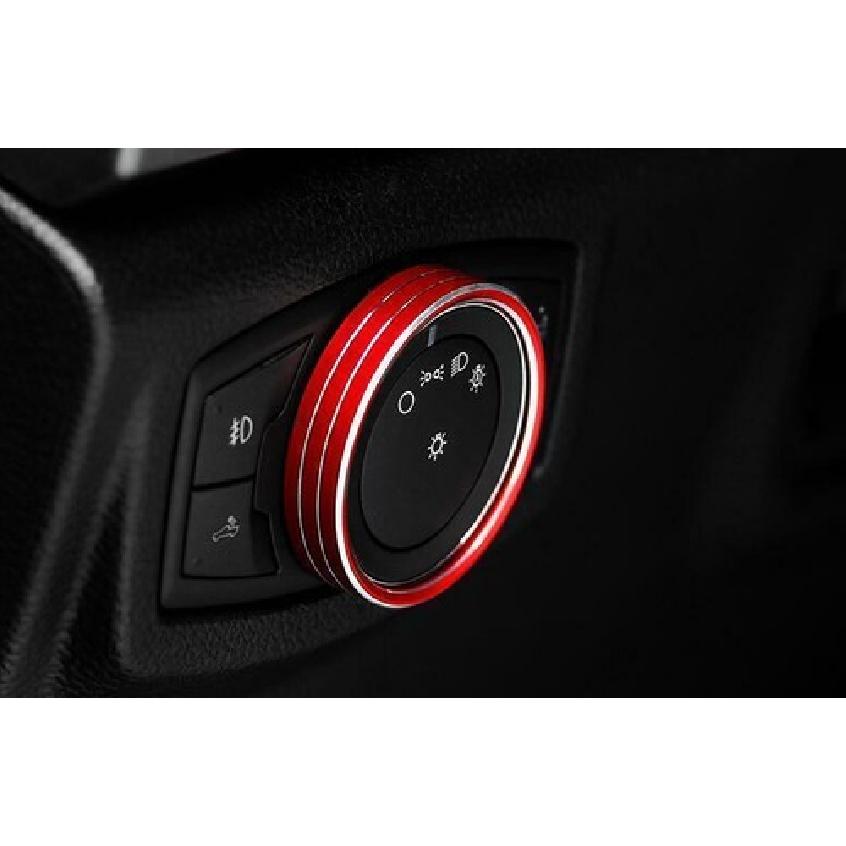 Red Aluminum Function Control Button Button Trim 1PCS For Ford Mustang 2015-