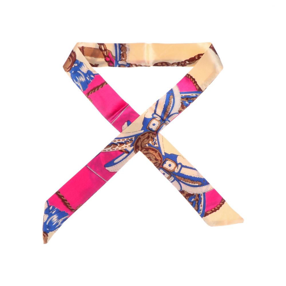 Ladies Small Silk Scarf Bag Handle Ribbon Neck Scarf Hairband Decor Accessories