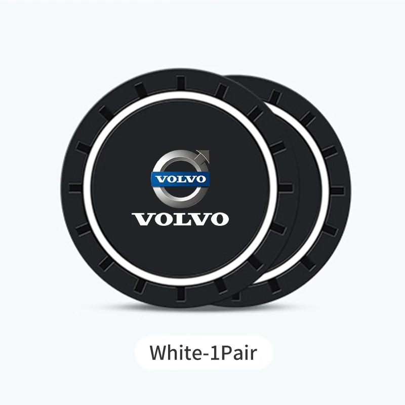 2 Stück Auto Silikon Untersetzer Anti-Rutsch Wasserbecher Getränkeunterlage Für Volvo XC60 XC90 S60 V40 V50 V60 XC40 V70 V90 S90 S80 C30 S40 XV40