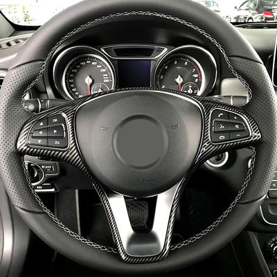 For Mercedes Benz A B C E GLA CLA GLC GLS GLE V Class W246 W205 C117 X253 W447 Car Steering Wheel Panel Frame Cover Trim