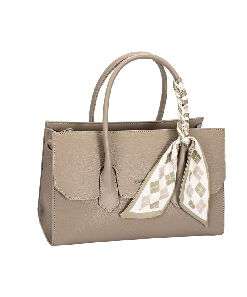 David Jones Madeleine 3-Way Scarf Tote Leather Bag Warm Taupe (Cm7416-1)