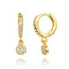 925 Silver Needle Square Pendant Hoop Earrings Vintage Gold Earrings For Women Shell Pendant Earring Fashion Jewelry Accessories