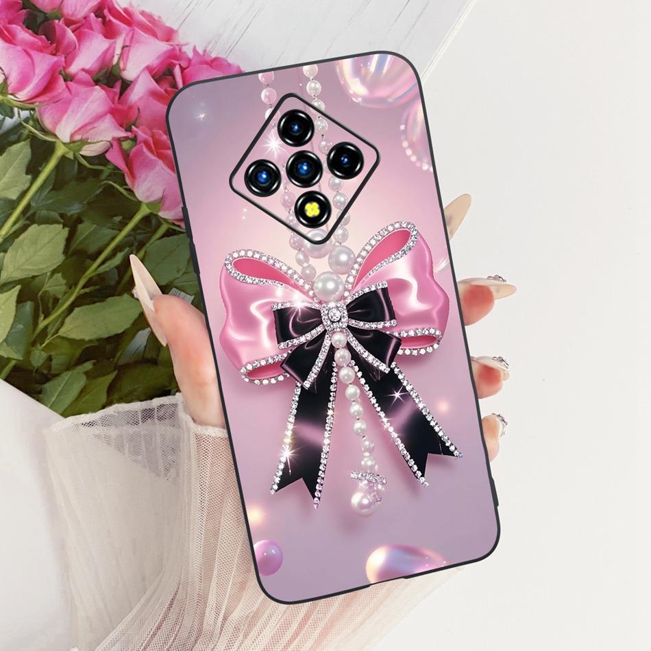 For Infinix Zero 8 8i X687 X687B Cute Flower Butterfly Cat Painted Case For Infinix Zero8 Zero8i Black Silicone Soft Phone Cases