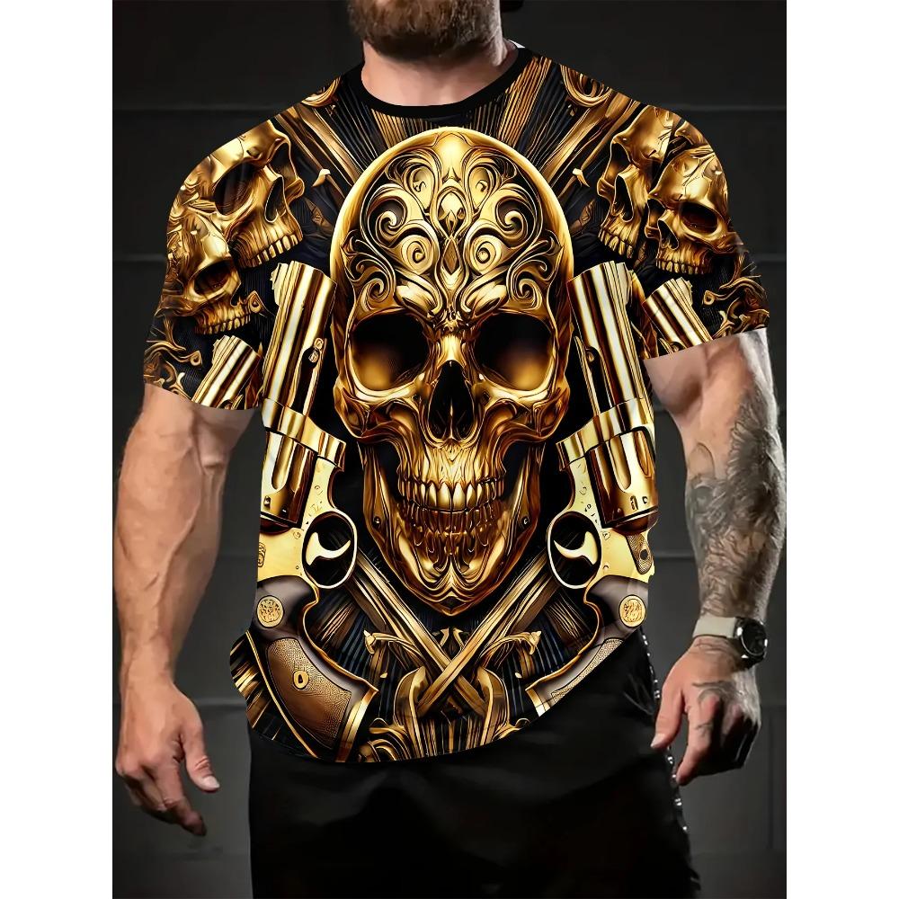 Men's 3D Thunder Dragon Print Crew Neck Short Sleeve T-Shirt Breathable Stretch Fashion T-Shirt Outdoor Casual Party T-Shirt