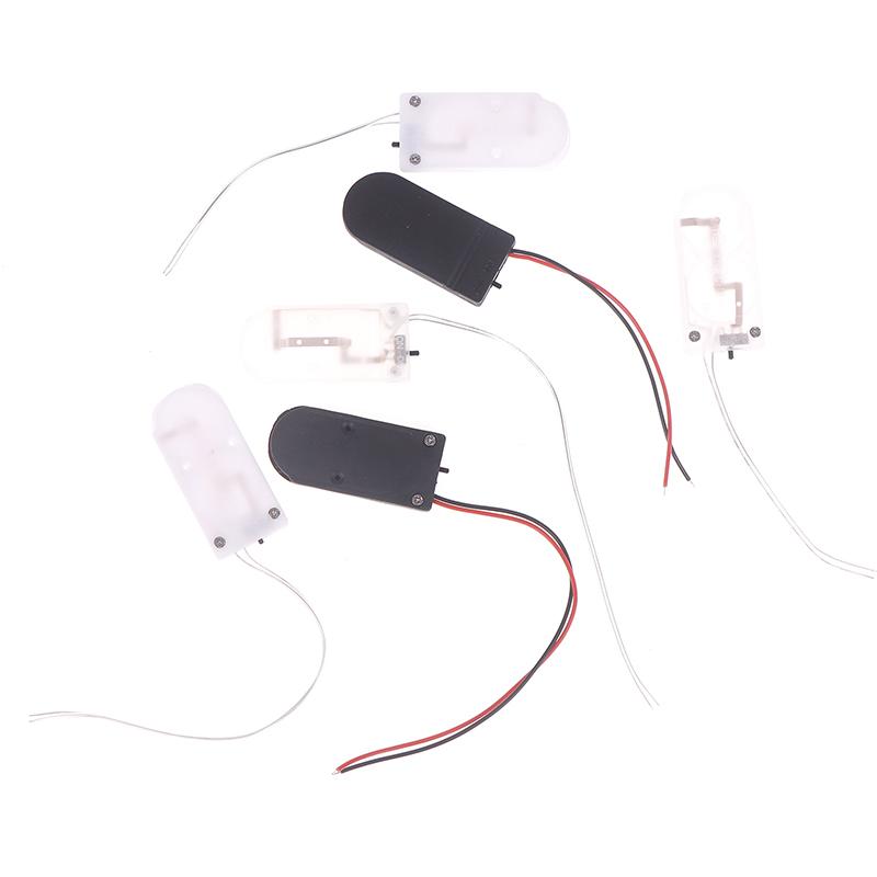 10Pcs For Cr2032 Button Coin Cell Battery Holder Case Cover With On-Off Switch+10/15Cm Leads Wire Battery Box Dual Slots