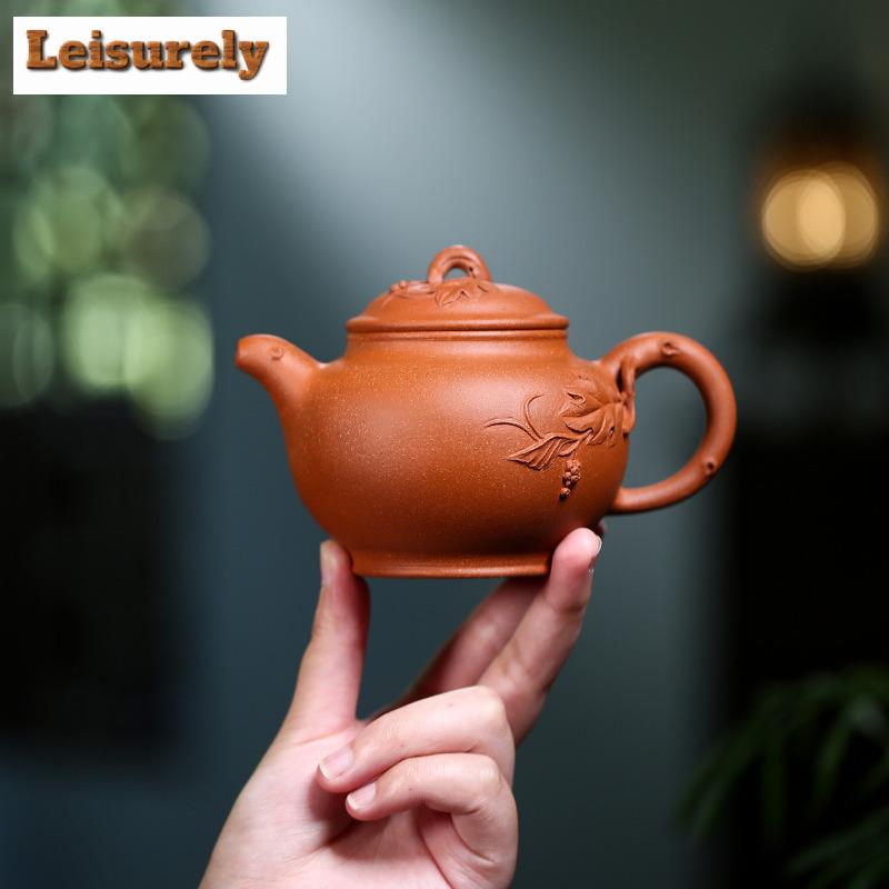 250ml High-end Yixing Purple Clay Teapots Handmade Pot Raw Ore Red Downhill Mud Kettle With Filter Chinese Zisha Tea Set Craft