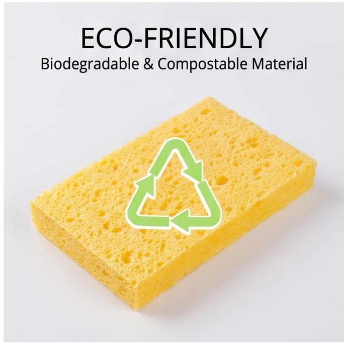 Multi-Layer Compressed Wood Pulp Dish Sponge Random Color Absorbent Easy-Clean Scouring Pad Drawer Storage Kitchen Cleaning Tool
