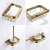Antique Brass Plated Wall Mounted Towel Rack, Bathroom Hardware Pendant Set, Tissue Holder, Coat Hook, Mouthwash Cup ELA85A