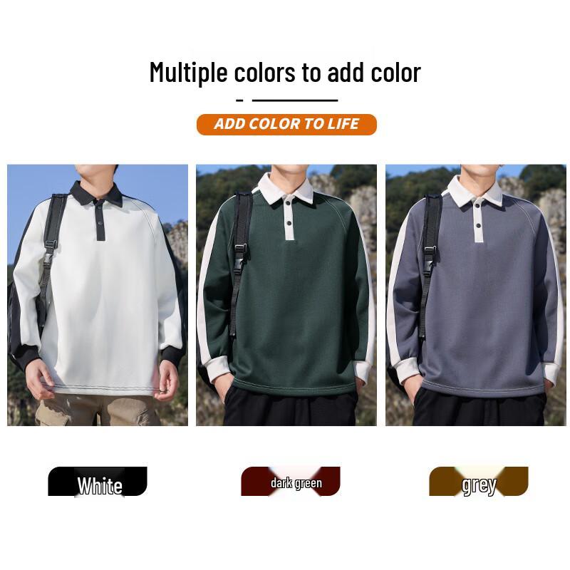 Men's Long-Sleeve Outdoor Polo Sweatshirt
