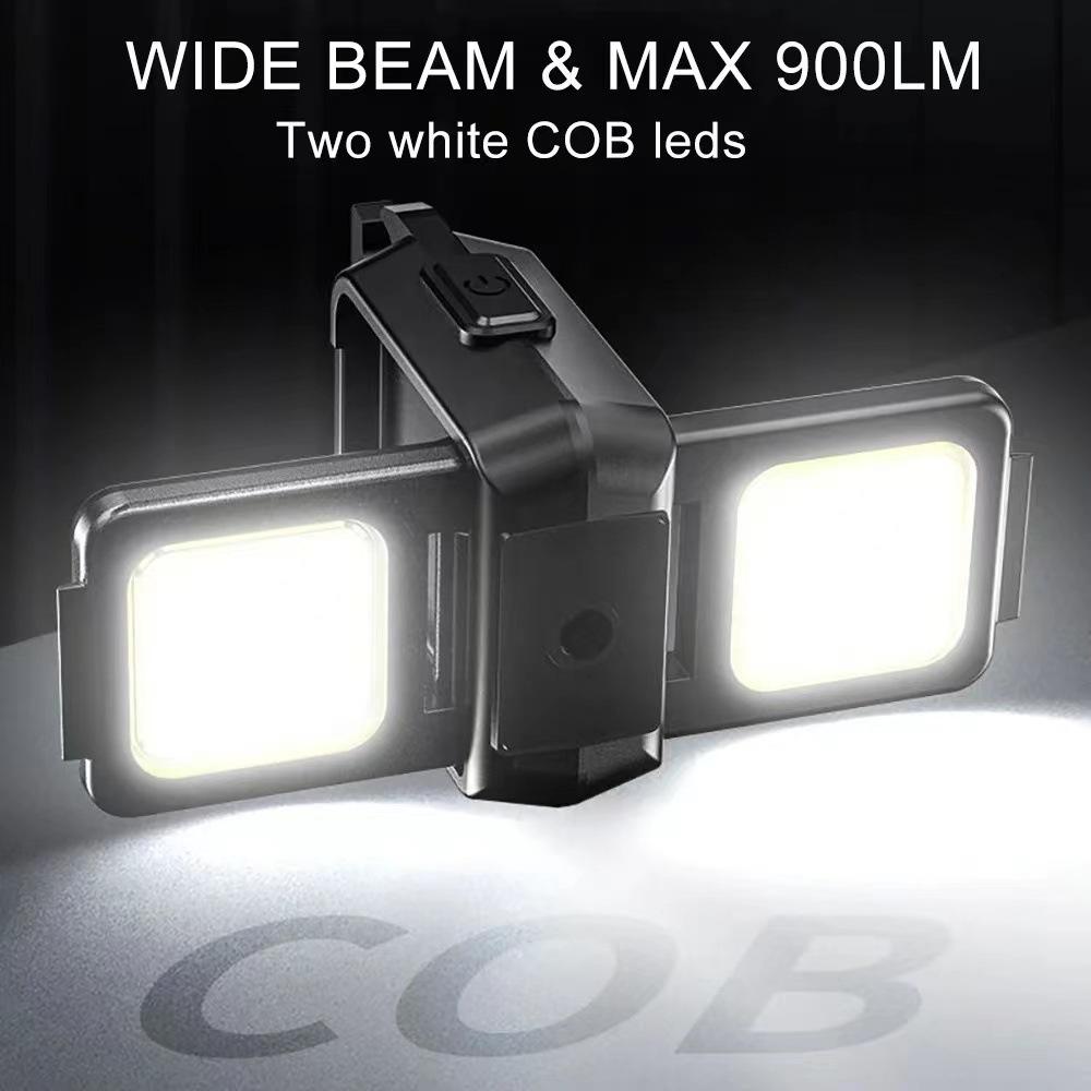 Double Sided COB Flashlight USB Rechargeable Keychain Light Torch Work Light Multifunctional 90° Rotation Camping Repair Lantern