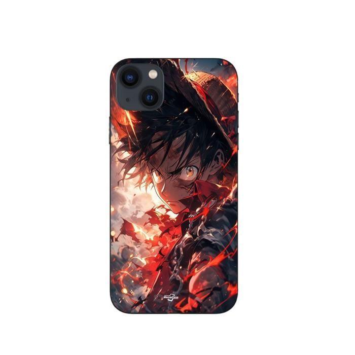 Coque maniacase pour Iphone 13 One piece Luffy énervé art manga anime