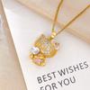 Necklace Cartoon Cute Rabbit Zircon Necklace Accessories Women's Simple Small Fresh Design Sense Fashion Versatile Collarbone Chain