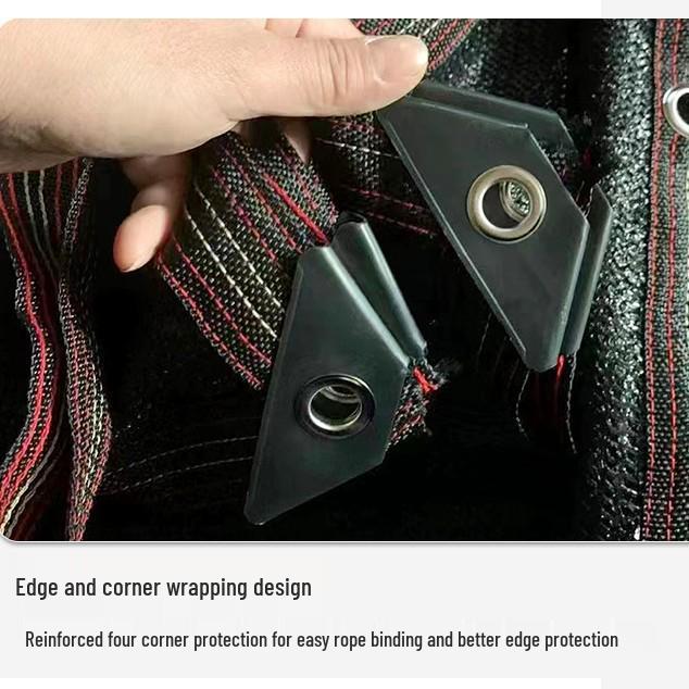 Edge-Bound Black Outdoor Sunshade Net: Perforated, Dustproof, Sun Protection for Balconies