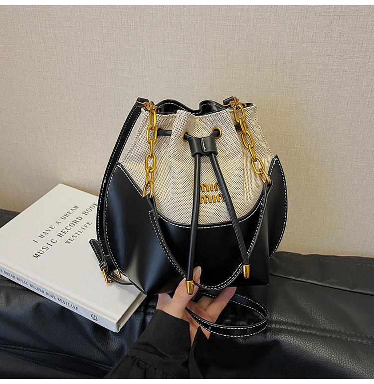 

Нишевый дизайн, сумка-тоут, женская новая модная трендовая сумка-ведро, высококлассная сумка на одно плечо, сумка-мессенджер чёрный