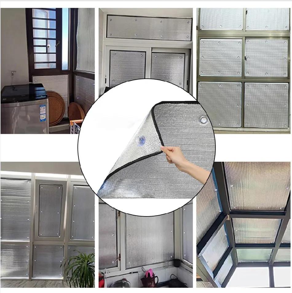1 Stück Fenster-Wärmedämmfolie 8mm beidseitig Aluminiumfolie Thermische Isolierfolie Kühlend Lichtblockierend Mit Saugnapf