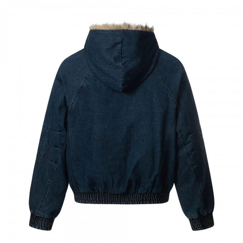 Mens Oversized Cotton Puffer Jacket With Faux Fur Collar Warm Thick Winter Coat Teens Casual Hooded Outerwear