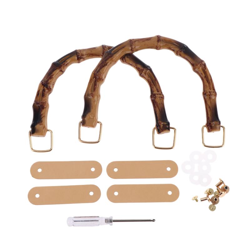 Geschenkbox-Griff DIY Handgemacht Abnehmbare Bambus-Taschengriffe Mit Schnalle Plastik-Handtaschenband-Griff Schultertaschenriemen