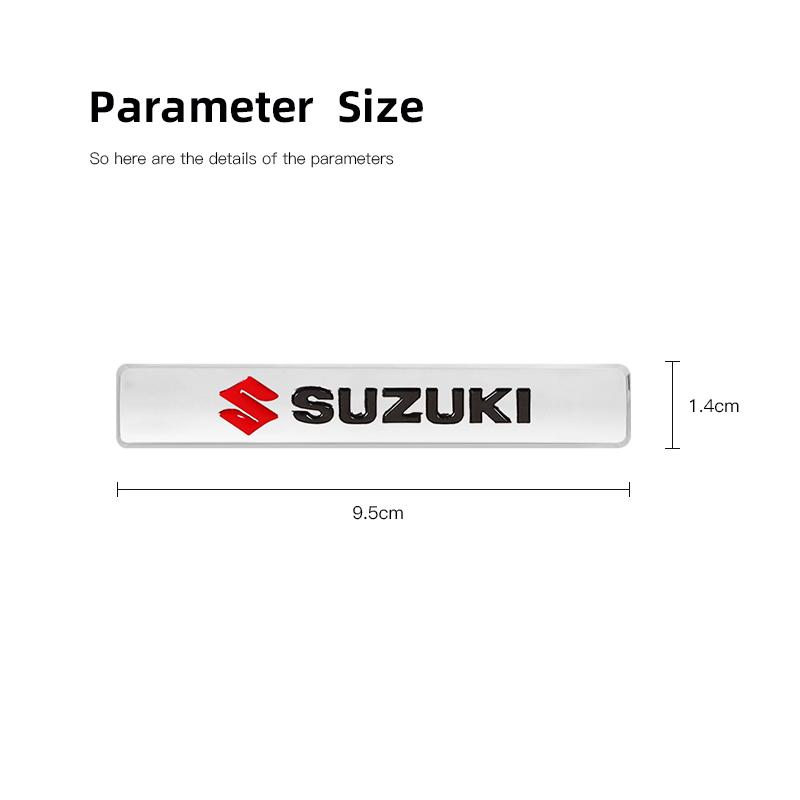 HECQ4 1Pcs 3D Metal Stickers Car Body Trunk Decal For Suzuki Swift Vitara Baleno Jimny Samurai Ignis Splash Kaiser DZire Swace Across
