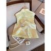 Retro jacquard stand-up collar sleeveless vest women's spring and autumn improved vest